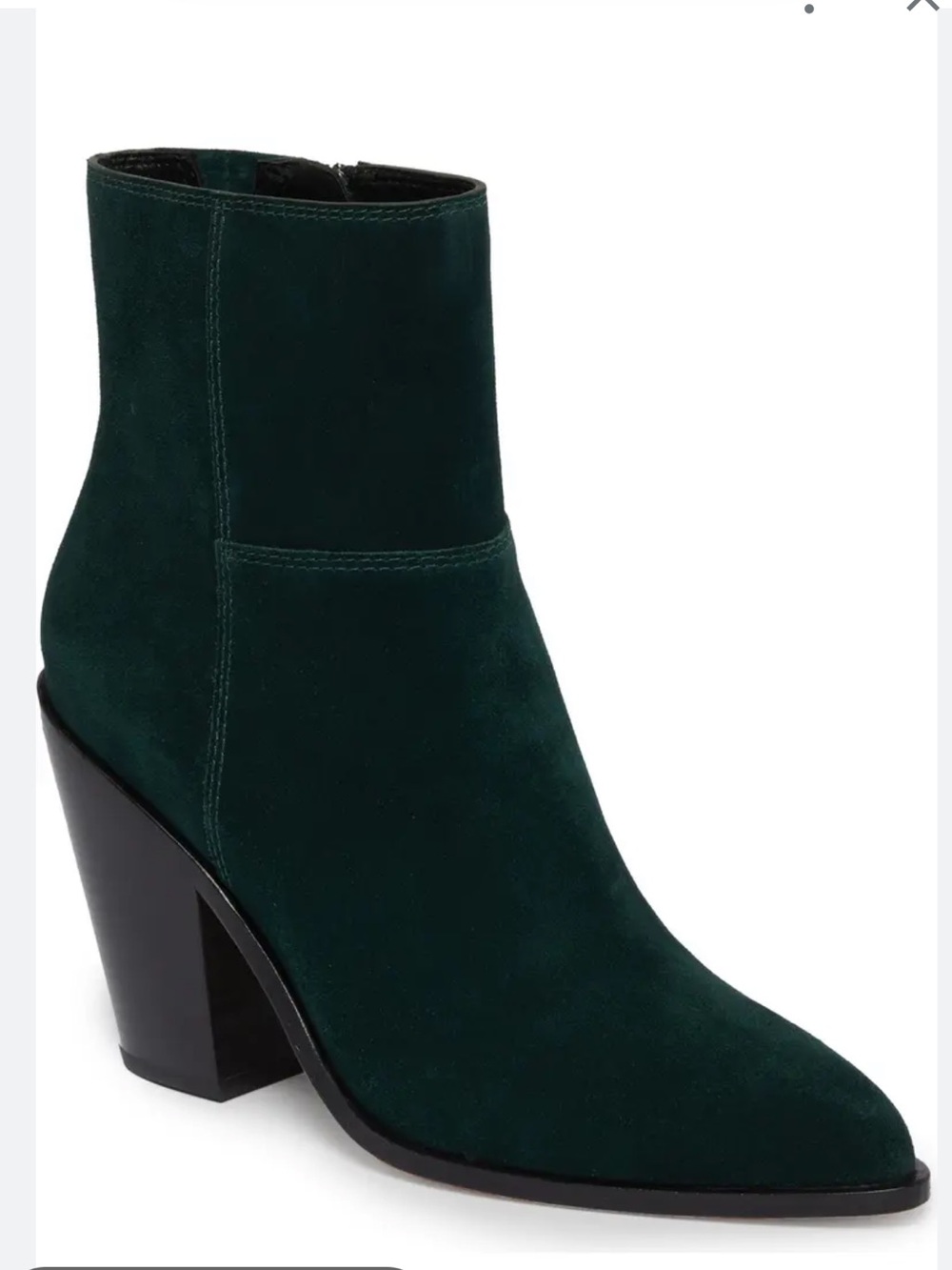 Paige Presley Bootie in Deep Green Suede